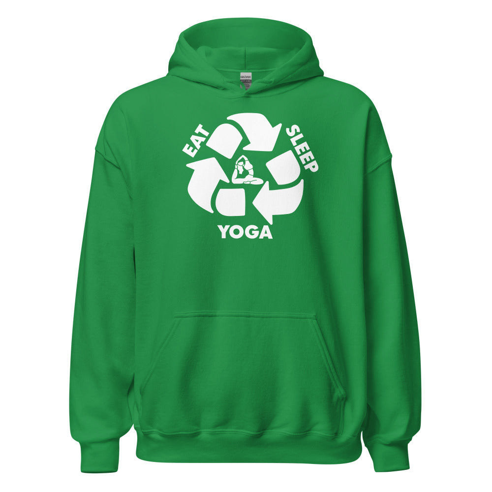 Eat Sleep Yoga Hoodie - Irish Green Color